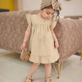 پیراهن تابستونی دخترانه لنین رنگی اماده ارسال