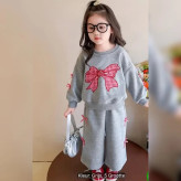 ست پاییزه مدل پاپیون جنس ملانژ