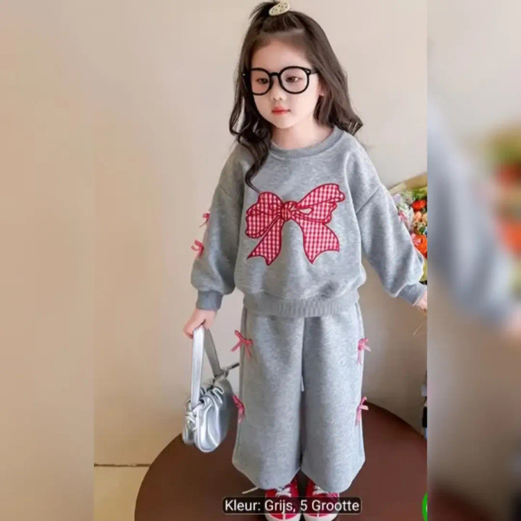 ست پاییزه مدل پاپیون جنس ملانژ